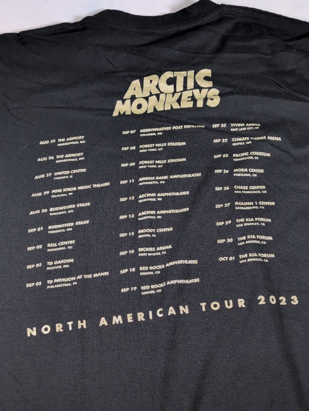 Arctic Monkeys 2023 Tour Black T-Shirt Size Med NWOT - Picture 7 of 7